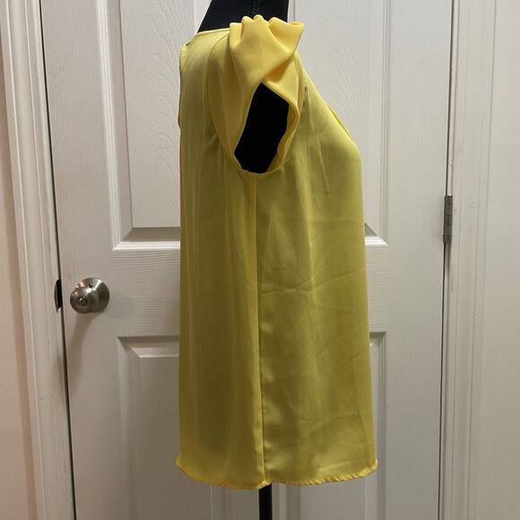 Papermoon Bastille Tulip Sleeve Blouse Yellow Women's Small Spring Summer Easter - Picture 2 of 9